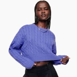Sunday Best Purple Cable Knit Sweater
